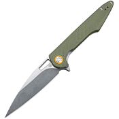 Artisan Knives 1821PGNF Archaeo Linerlock Knife Green Handles
