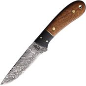 BucknBear 15247 Spear Hunter Damascus Knife Brown/Black Handles