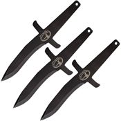World Axe Throwing League L010 Raptor Black Stonewash Fixed Blade Throwing Knives Set