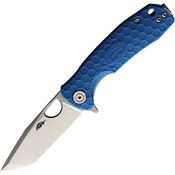 Honey Badger 1344 Small Tanto Linerlock Knife Blue Handles