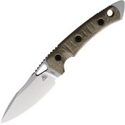 Fobos 050 Cacula Tumbled Fixed Blade Knife OD Green with Orange Handles