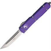 Microtech 12310PU Auto Ultratech Stonewashed Tanto OTF Knife Purple Handles