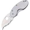 Spyderco Knives 29S Stainless Cricket Linerlock Knife with Serrated Blade