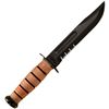 Ka-bar Knives 1218 USMC Fighter Fixed Blade Knife with Part Serrated Blade & Leather Handles