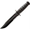 Ka-bar Knives 1212 Part Serrated USMC Fighter Fixed Blade Knife with Leather Sheath