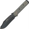 Tops Knives 101 Black Rhino Fixed Blade Knife with Black Linen Micarta Handles & Kydex Sheath