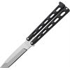 Bear & Son Cutlery 114AB Tanto Blade Butterfly Knife with Black Slot Handles