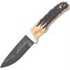 Bear & Son Cutlery 549D Damascus Pro Skinner Fixed Blade Knife with Stag Handles