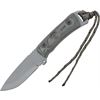 Tops Knives 77 Overlander Fixed Blade Knife with Black Linen Micarta Handles & Kydex Sheath