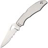 Byrd Brand Knives 03PS2 Part  Serrated Blade Cara Cara Lockback Knife with Stainless Handles