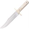 Bear & Son Cutlery WSB02 Stainless Steel Fixed Blade Bowie Knife with White Smooth Bone Handles