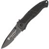 Smith & Wesson Knives ATMBS Black Medium Part Serrated SWAT Assisted Opening Linerlock Knife with Anodized Black Aluminum Handles