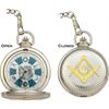 Infinity Pocket Watches 45 Keystone Pocket Watch with White Face & Black Hands & Masonic Artwork
