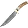 Damascus Knives 1006 Filework Bowie Fixed Blade Knife with Genuine Stag Handles