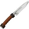 Wild Steer Knives CBPB Wildsteer Fixed Blade Knife with Brown Leather Wrapped Handles