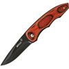 MTech Knives 407 Folder Linerlock Knife with Finger Grooved Brown Pakkawood Handles