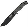 ESEE Knives 6PB Black Powder Coated Blade Model 6 Plain Edge Fixed Blade Knife with Black Linen Micarta Handles with Black Sheath