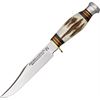 Sheffield Knives 001 Small Bowie Fixed Blade Knife with Round Design Genuine Stag Handles