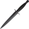 IXL Wostenholm Knives 180BLS Black Commando Dagger Fixed Blade Knife with Grooved Black Cast Metal Handles with Standard Black Leather Belt Sheath