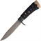 Kanetsune Knives 224 Damascus Nishiki Fixed Blade Knife with Oak Black Cord Wrapped Handle