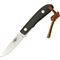 Moki Knives 1110 Medium Banff Fixed Blade Knife with Black Linen Micarta Handles