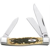 Case 079 Stockman Folding Pocket Knife with Amber Bone Handle