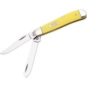 Case 80029 Mini Trapper Folding Pocket Knife with Yellow Synthetic Handle