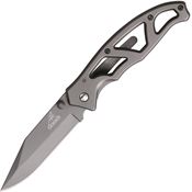 Gerber 8446 Paraframe I Framelock Folding Pocket Steel Clip Blade Knife with Stainless Skeletonized Handles