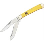 Robert Klass 3211 Modified Trapper Folding Pocket Knife with Yellow Synthetic Handle