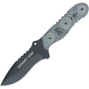 TOPS DSON01 DesERT Son Fixed Black Traction Blade Knife with Black Linen Micarta Handles