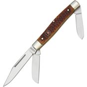 Robert Klass 6329BR Medium Stockman Folding Pocket Knife with Brown Pick Bone Handle