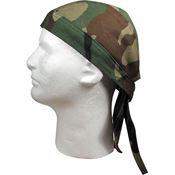 Zan Headgear 118C Woodland Camo Hat with 100% Cotton Head Wraps