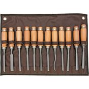 Steel X 2227 12 Piece Carving Chisel Set with Beech Wood Handles