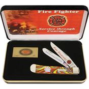 Case FF Firefighter Trapper Folding Pocket Knife with Corelon Handle
