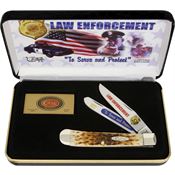 Case LE Law Enforcement Trapper Folding Pocket Knife with Bone Handle