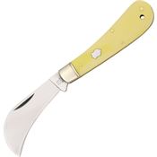 Rough Rider 861 Hawkbill Folding Pocket Knife with Yellow Synthetic Handle
