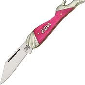 Rough Rider 971 Small Leg Knife Folding Pocket Knife with Hot Pink Bone Handle