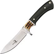 Elk Ridge 087 Hunter Fixed Stainless Blade Knife with Imitation Stag and Black Wood Handle