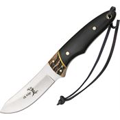 Elk Ridge 088 Hunter Fixed Stainless Upswept Blade Knife with Imitation Stag and Black Wood Handle