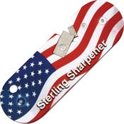 Sterling USA Compact Knife Sharpener with USA Flag Finish Lightweight Aluminum Body