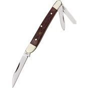Hen & Rooster 263RWJ Wharncliffe Whittler Red Folding Pocket Knife with Red Walnut Bone Handle