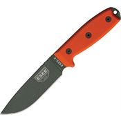 ESEE 4PKOOD Model 4 Plain Edge Fixed Blade Knife with Orange G-10 Handles