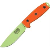 ESEE 4PVG Model 4 Edge Fixed Drop Point Blade Knife with Orange G-10 Handles