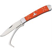 Cattlemans 0067OD Farrier's Companion Folding Pocket Knife with Orange Delrin Handle