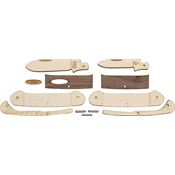 Case 12131W Small and Large Spear Blades Canoe with Dark Wood Handles Wooden Knife Kit