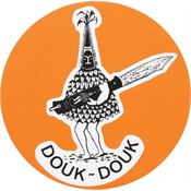 Douk-Douk S Orange Circle with Black and White Douk-Douk Logo