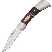 China Made 210962PW Lockback Folding Pocket Stainless Clip Knife with Black and Dark Brown Wood Handles
