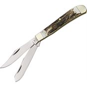 Hen & Rooster 412DS German Stainless Blades Trapper Folding Knife with Deer Stag Handle