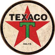 Tin Sign 1798 Texaco Round Rich Vibrant Colors and Heavy Embossing Tin Sign