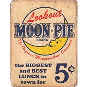 Tin Sign 1801 Moon Pie Best Lunch Rich Vibrant Colors and Heavy Embossing Tin Sign